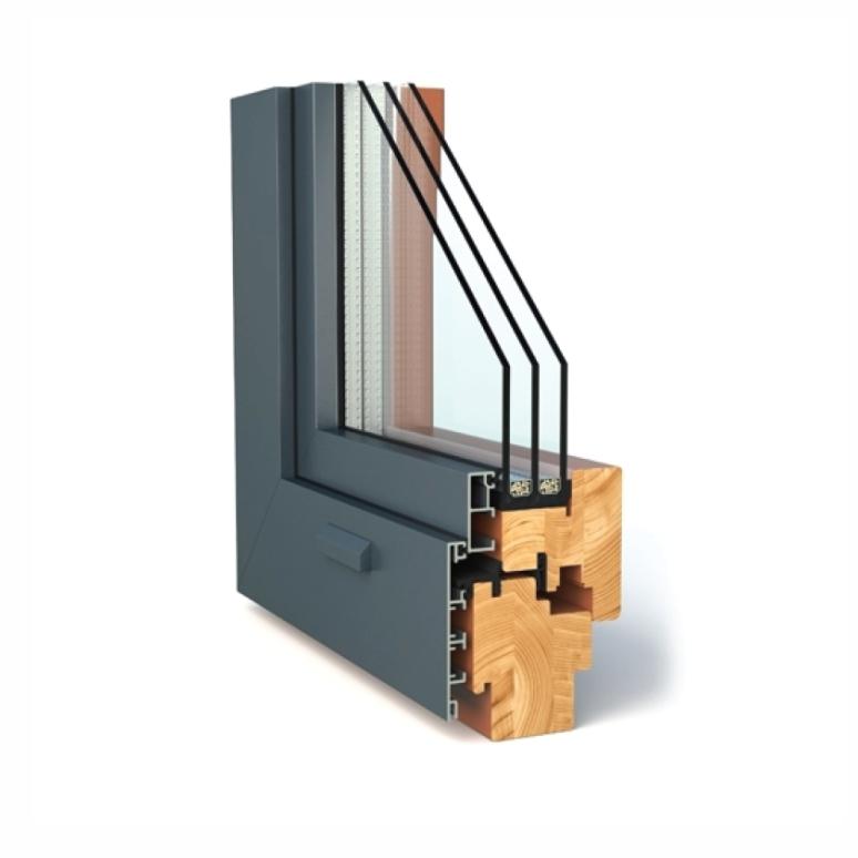 profil okien drewnianych Duo Contur, okna drewniane przekrój szczegółowy