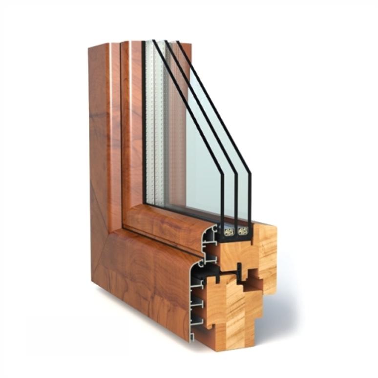 profil okien drewnianych Duo Ronda, okna drewniane przekrój szczegółowy