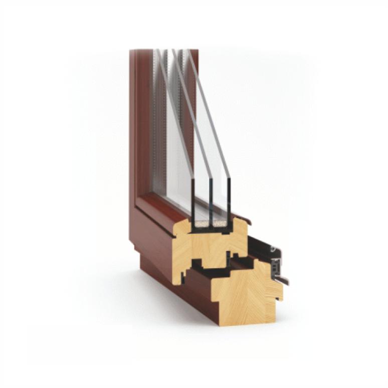 profil okien drewnianych Eco Therm 92, okna drewniane przekrój szczegółowy